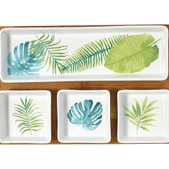 Gifi Plateau + 4 coupelles motif jungle| Vaisselle Et Accessoires De Table