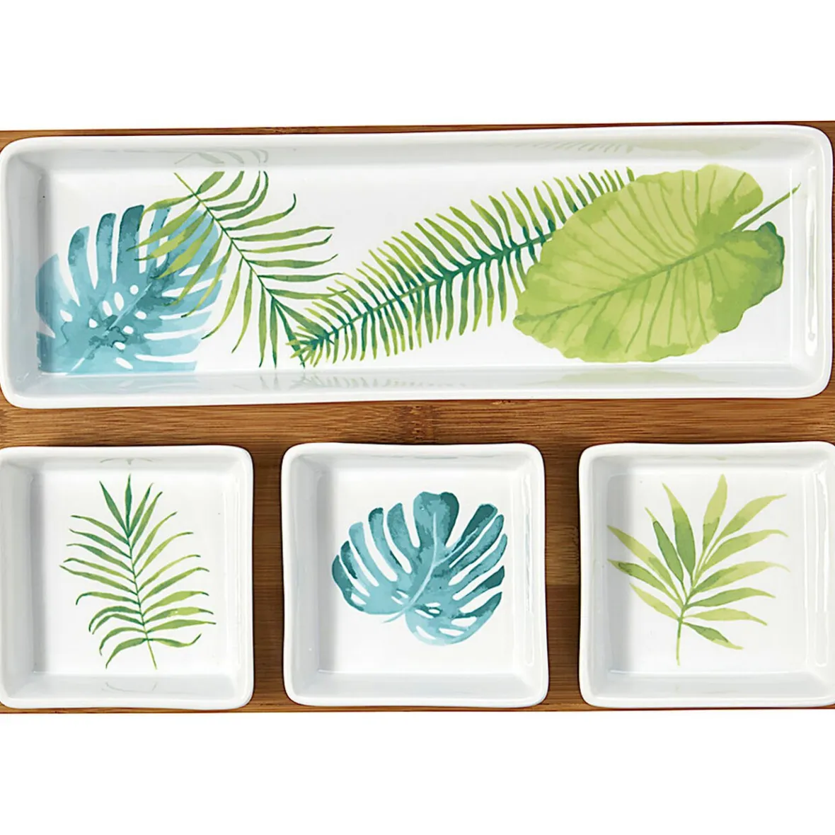 Gifi Plateau + 4 coupelles motif jungle| Vaisselle Et Accessoires De Table