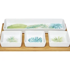 Gifi Plateau + 4 coupelles motif jungle| Vaisselle Et Accessoires De Table