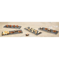 Gifi Plateau à apéritif ardoise x4| Vaisselle Et Accessoires De Table