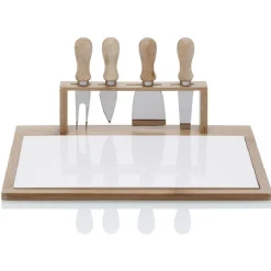 Gifi Plateau à fromage avec 4 couteaux intégrés| Vaisselle Et Accessoires De Table