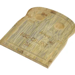 Gifi Plateau avec 2 emplacements à oeufs en bambou 24x20cm| Vaisselle Et Accessoires De Table