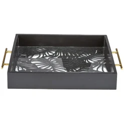 Gifi Plateau avec motif tropicaux découpe et fond en verre| Vaisselle Et Accessoires De Table