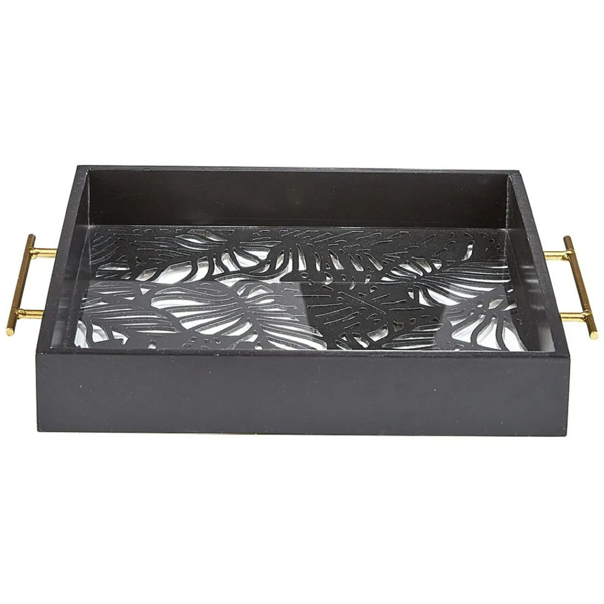 Gifi Plateau avec motif tropicaux découpe et fond en verre| Vaisselle Et Accessoires De Table