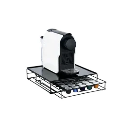 Rangement De Cuisine<Gifi Plateau avec tiroir à capsules en métal noir