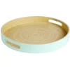 Gifi Plateau bambou contour coloré 35x35xH5cm| Vaisselle Et Accessoires De Table