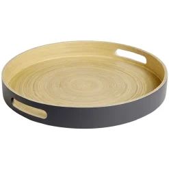 Gifi Plateau bambou contour coloré 35x35xH5cm| Vaisselle Et Accessoires De Table