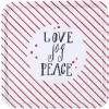 Gifi Plateau carré motif rayure rouge inscription Love Jog Peace| Vaisselle Et Accessoires De Table