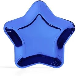 Gifi Plateau carton étoile bleu Ø24,5cm x6| Vaisselle Et Accessoires De Table