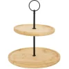 Vaisselle Et Accessoires De Table<Gifi Plateau de présentation 2 niveaux en bambou et fer Ø16,5xH21,5cm