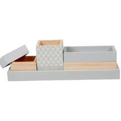 Vaisselle Et Accessoires De Table<Gifi Plateau de rangement déco bois gris naturel