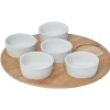 Vaisselle Et Accessoires De Table<Gifi Plateau de service avec 6 coupelles blanches