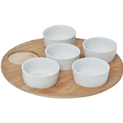 Vaisselle Et Accessoires De Table<Gifi Plateau de service avec 6 coupelles blanches