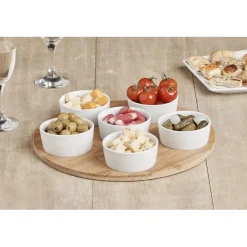 Vaisselle Et Accessoires De Table<Gifi Plateau de service avec 6 coupelles blanches
