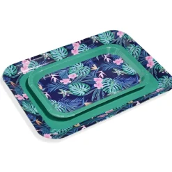 Gifi Plateau de service en carton motif tropical x 5| Vaisselle Et Accessoires De Table