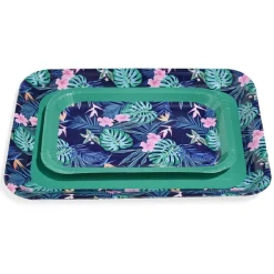 Gifi Plateau de service en carton motif tropical x 5| Vaisselle Et Accessoires De Table