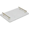 Vaisselle Et Accessoires De Table<Gifi Plateau de service en marbre blanc avec anses doré
