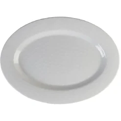 Gifi Plateau de service ovale martelé blanc| Vaisselle Et Accessoires De Table