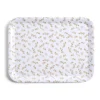 Vaisselle Et Accessoires De Table<Gifi Plateau de service rectangulaire mélaminé blanc motif feuillage doré 21x28cm