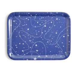 Vaisselle Et Accessoires De Table<Gifi Plateau de service rectangulaire mélaminé bleu motif astral 21,7x28,7cm