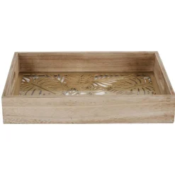 Gifi Plateau en verre et bois| Vaisselle Et Accessoires De Table