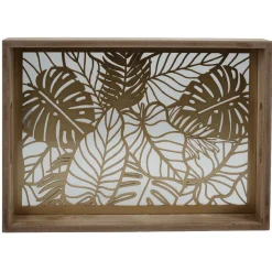 Gifi Plateau en verre et bois| Vaisselle Et Accessoires De Table