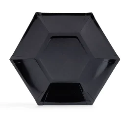 Gifi Plateau hexagonal carton noir Ø26cm x10| Vaisselle Et Accessoires De Table