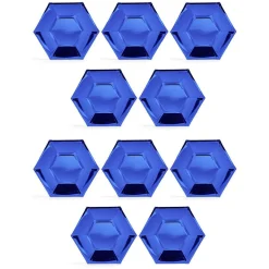 Gifi Plateau hexagonal carton bleu métallisé Ø26cm x10| Vaisselle Et Accessoires De Table
