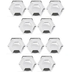Gifi Plateau hexagonal carton argenté métallisé Ø26cm x10| Vaisselle Et Accessoires De Table
