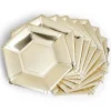 Gifi Plateau hexagonal carton doré métallisé Ø26cm x10| Vaisselle Et Accessoires De Table