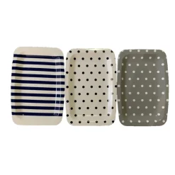 Gifi Plateau plastique rayé ou à pois 33x22xH1,5cm| Vaisselle Et Accessoires De Table
