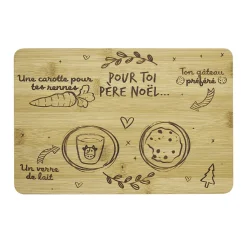 Gifi Plateau Père Noël en bambou| Vaisselle Et Accessoires De Table