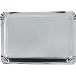Gifi Plateau rectangulaire argenté en carton x5| Vaisselle Et Accessoires De Table