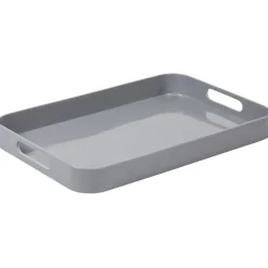 Gifi Plateau rectangulaire avec poignées uni gris| Vaisselle Et Accessoires De Table