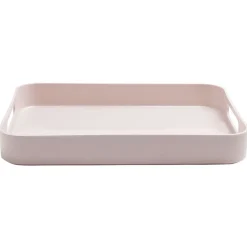 Gifi Plateau rectangulaire avec poignées uni rose| Vaisselle Et Accessoires De Table