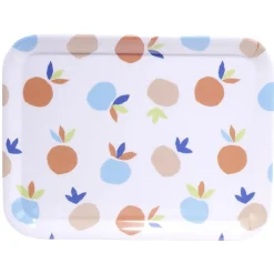 Vaisselle Et Accessoires De Table<Gifi Plateau rectangulaire blanc motif fruit orange bleu plastique 29x22cm