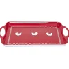 Gifi Plateau rectangulaire design poule mélaminé rouge et blanc| Vaisselle Et Accessoires De Table