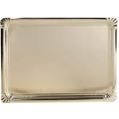 Gifi Plateau rectangulaire doré en carton x3| Vaisselle Et Accessoires De Table