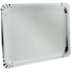 Gifi Plateau rectangulaire en carton argenté x 3| Vaisselle Et Accessoires De Table