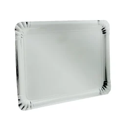 Gifi Plateau rectangulaire en carton argenté x 3| Vaisselle Et Accessoires De Table