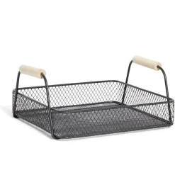 Gifi Plateau rectangulaire maille métal noir| Vaisselle Et Accessoires De Table