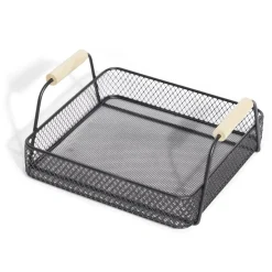 Gifi Plateau rectangulaire maille métal noir| Vaisselle Et Accessoires De Table