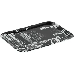 Gifi Plateau rectangulaire mélamine design bistrot noir et blanc| Vaisselle Et Accessoires De Table