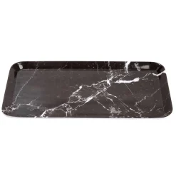 Vaisselle Et Accessoires De Table<Gifi Plateau rectangulaire mélaminé effet marbre gris et blanc 19x30cm