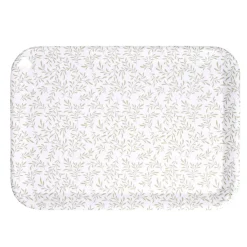 Vaisselle Et Accessoires De Table<Gifi Plateau rectangulaire motif feuillage blanc et vert 27x38cm