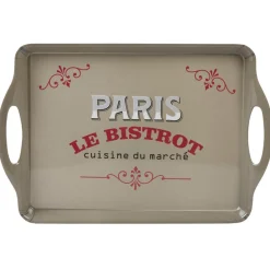 Gifi Plateau rectangulaire Paris le bistrot avec poignées| Vaisselle Et Accessoires De Table