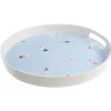 Gifi Plateau rond bleu et blanc motif nageur - plastique Ø34,5xH4cm| Vaisselle Et Accessoires De Table