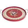Gifi Plateau rond Disney Mickey en bois avec anse métal Ø35cm| Vaisselle Et Accessoires De Table