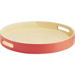 Gifi Plateau rond en bambou coloré| Vaisselle Et Accessoires De Table