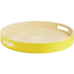 Gifi Plateau rond en bambou coloré| Vaisselle Et Accessoires De Table